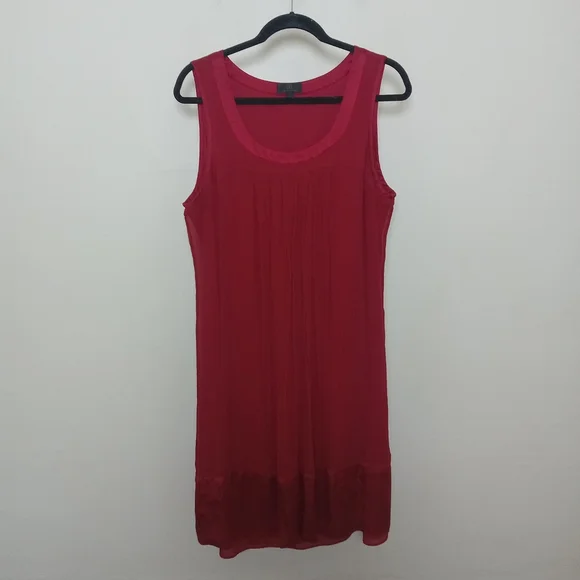 Banana Republic Red Pop Over 100% Silk Sleeveless Dress - Picture 7 of 14